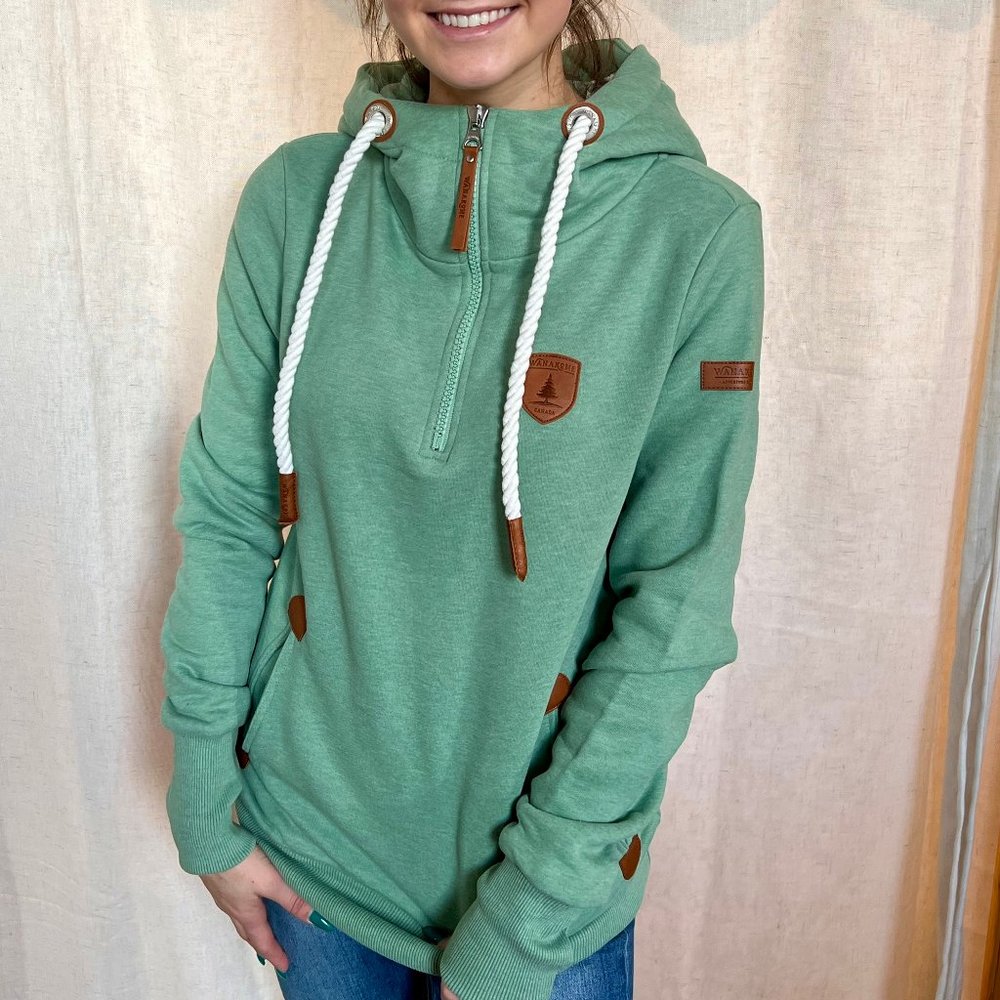 Evalina Half Zip Leaf Green